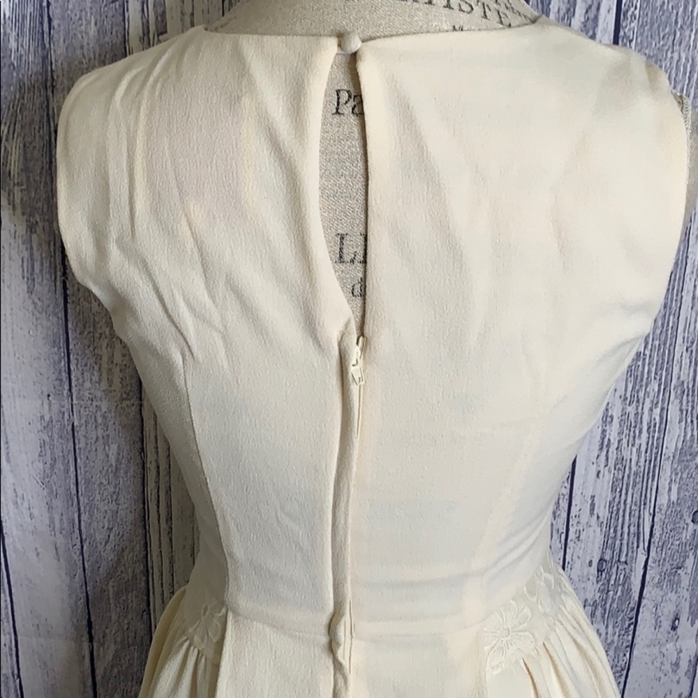 Myrtlewood of California Cream A-Line Lace Dress S - Picture 4 of 9